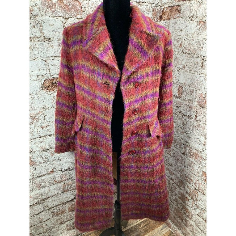 Vintage Kinloch Anderson Womens Multicolor Long Peacoat Made In The UK